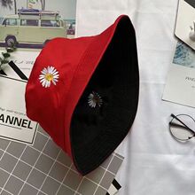 帽子女夏渔夫帽小雏菊渔夫帽春夏遮阳帽小菊花双面渔夫帽地摊热卖