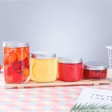 批发500ml圆形大口直筒透明玻璃酱菜瓶 密封水果罐头蜂蜜分装瓶