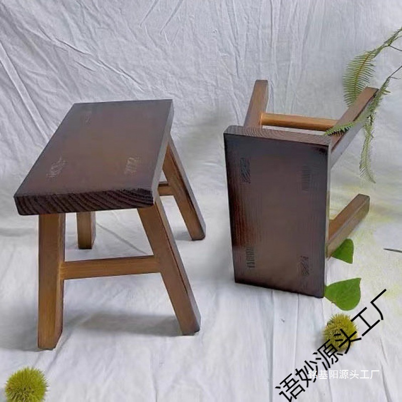 Solid Wood Stool, Small Solid Wood Stool for Home Use, Small Bench, Low Stool, Durable for Living Room, Grandma's Bridge, Dance,垒德株