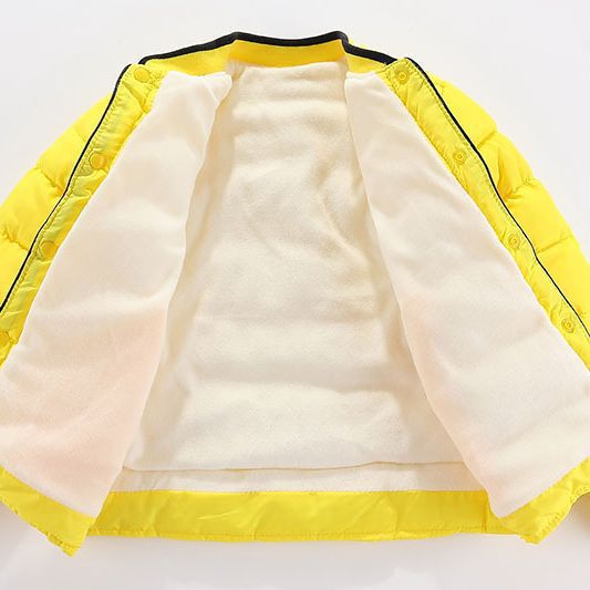 Ropa infantil fuera de temporada ropa de algodón para niños ropa de bebé acolchada de algodón acolchado niñas niños ligero forro de color sólido 2024 Nuevo