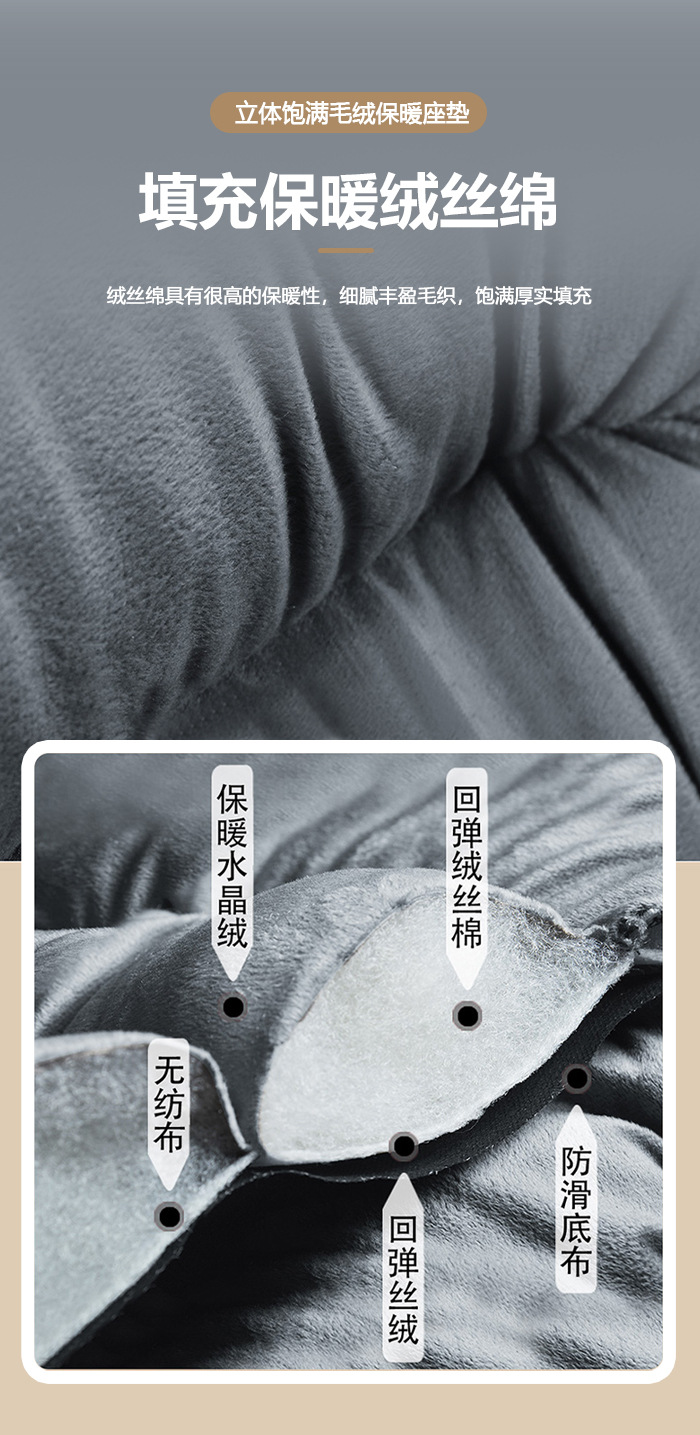 Foreign Trade Cross-Border Single down Car Seat Cushion Thickened and Warm Winter Car Supplies Amazon Aliexpress Supply