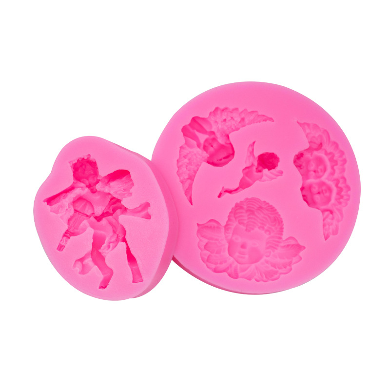 Ángel molde de silicona con alas pastel hornear decoración chocolate fondant molde epoxi arcilla cerámica suave