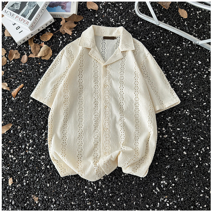 Japanese-Style Lapel Shirt for Men, Summer Youthful Solid Color Casual Shirt, Versatile and Loose