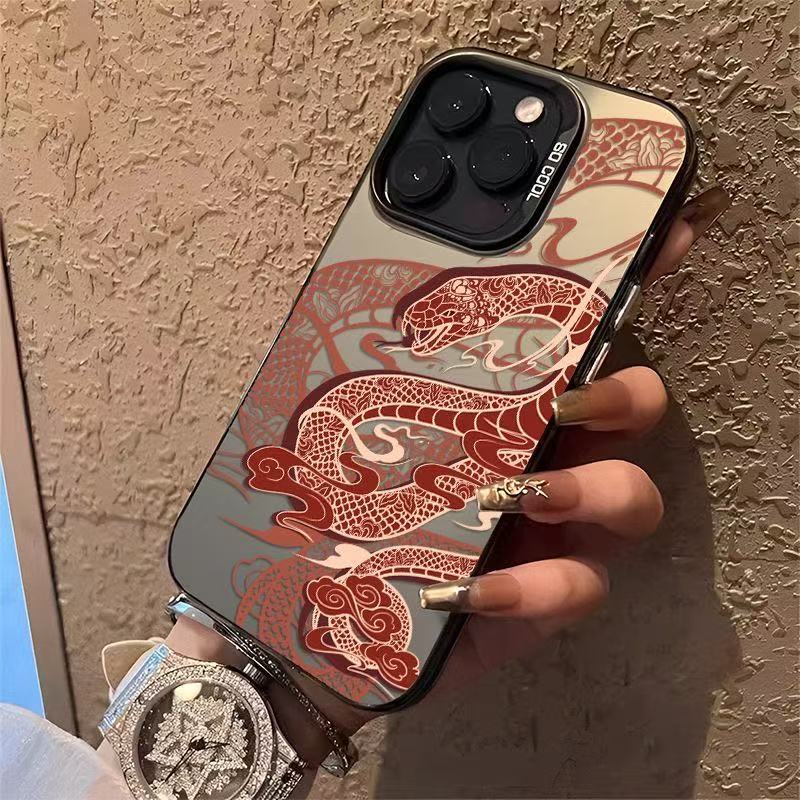 Nuevo Xiangyun Snake Year Aplicable Funda para teléfono móvil iphone16 Apple 15promax/14 Anti-caída 13pro1 2/11X
