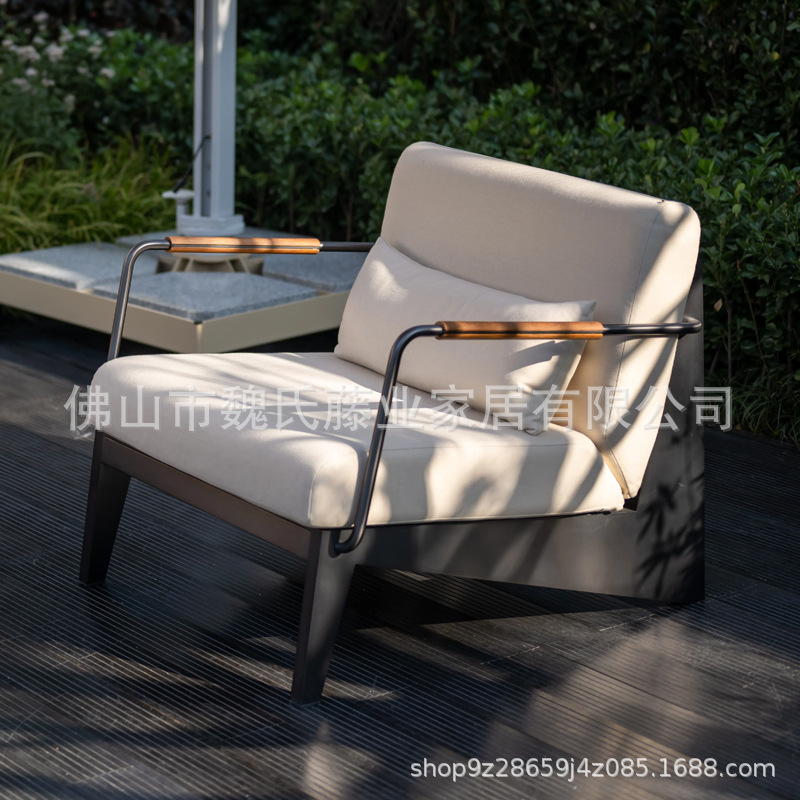 Sofá al aire libre de aleación de aluminio patio jardín departamento de ventas paisajismo comercial proyecto de jardín balcón impermeable protección solar