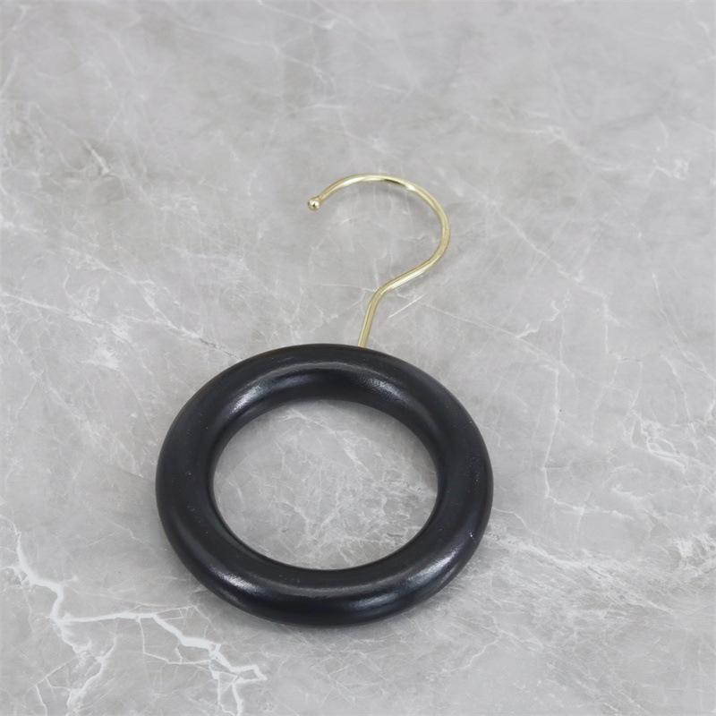 12cm 퓨어 블랙 나무 반지 + 10cm 골드 후크