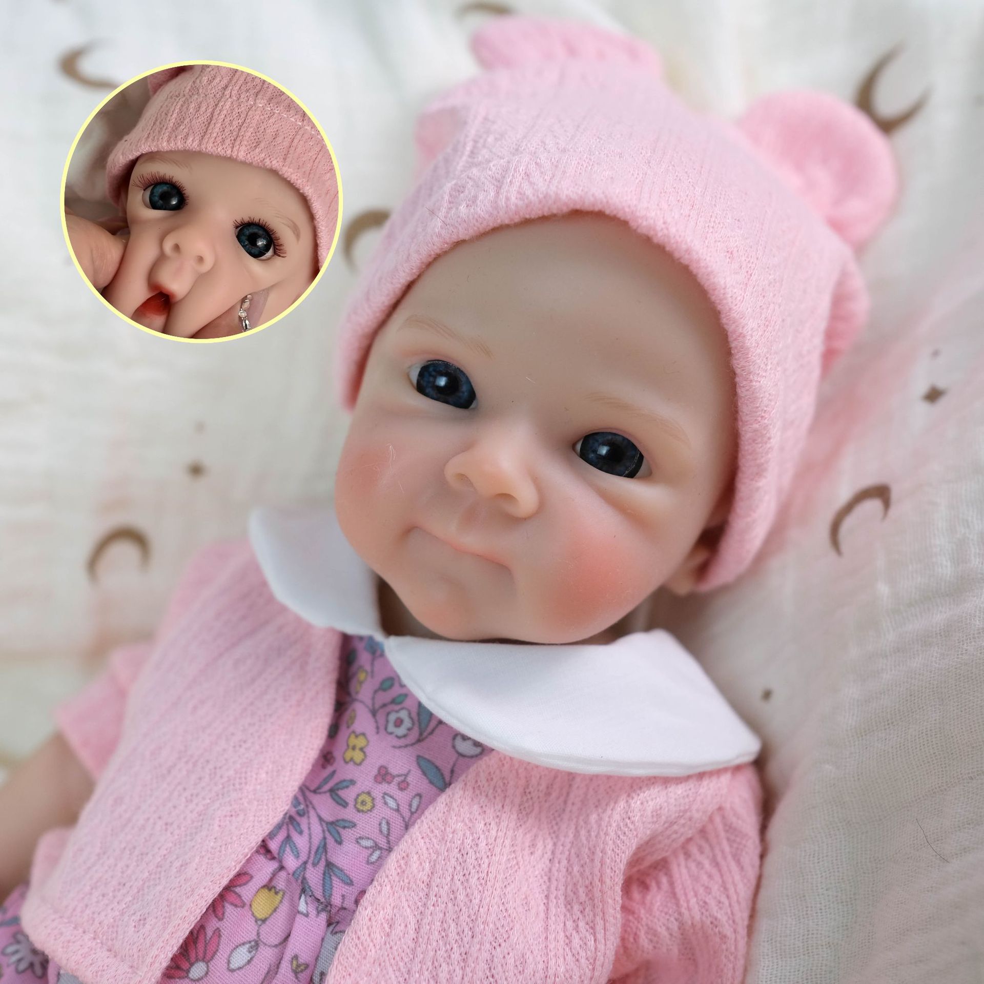 12 pulgadas Q-bala sólida flor triturada muñeca de simulación de camiseta para niños muñeca de simulación de silicona sólida de Navidad