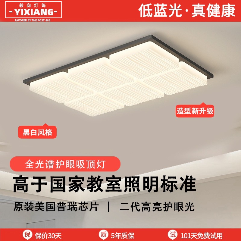 Luz de techo moderna y simple atmósfera 2025 nueva casa creativa Zhongshan paquete de lámparas de sala de estar lámpara principal