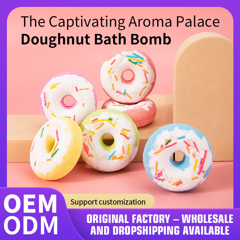 Cross-Border Donut Explosion Bath Salt Ball Dry Flower Bubble Ball Bath Ball Bath Bubble Bath Bath Supplies Customization