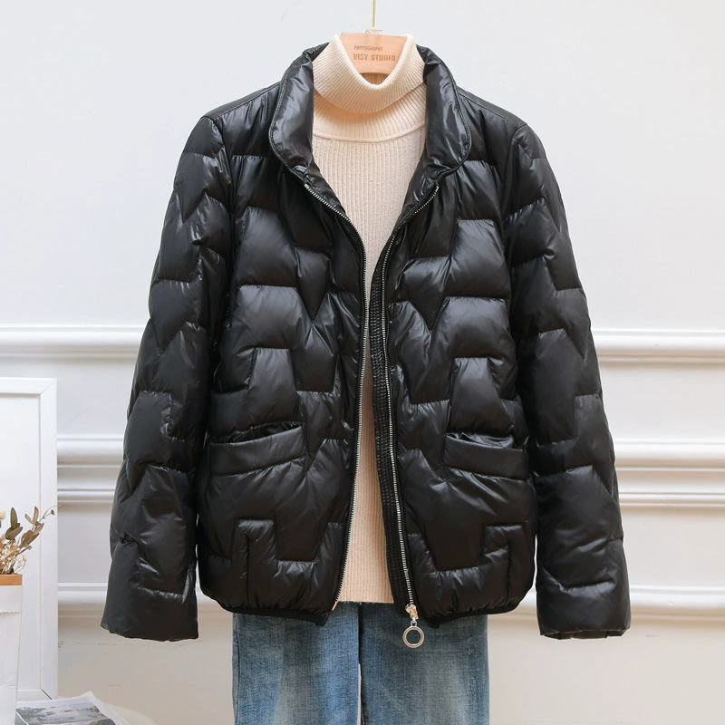  Velvet small down jacket, duck down, for teenagers, western style
