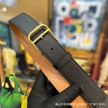 轻奢复古真皮皮带女时尚金扣百搭腰带女装饰牛仔裤西装休闲裤带新