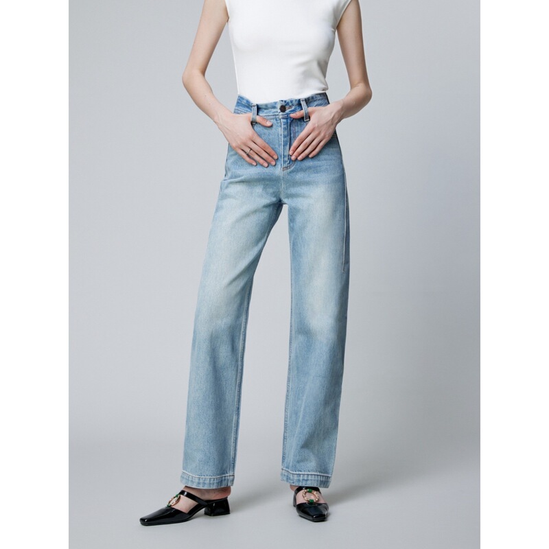 High-Quality 2026 Women's Jeans for Spring, Light Luxury Texture, Premium Denim Fabric, Fashionable Slimming High-Waisted Straight-Leg Pants in Three Colors