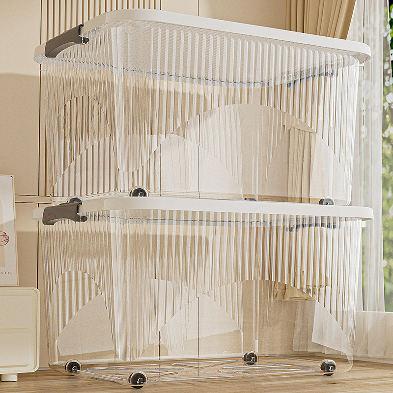 透明收纳箱家用卧室衣服储物箱超大容量宿舍整理箱加厚塑料收纳盒