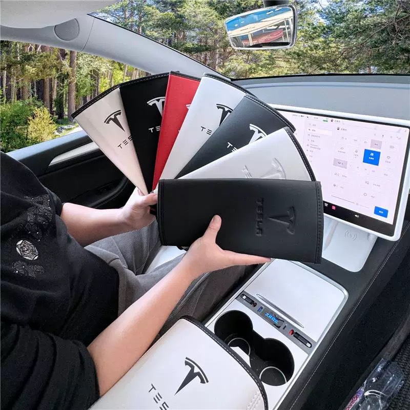Suitable for Tesla's new Model 3/Y armrest box protective cover, Amazon leather car central armrest pad