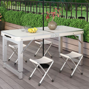 Outdoor Foldableing Table and Chairs Portable One-piece Foldableing Table Stall Home Foldableing Small Dining Table Exhibition Industry Floor Push Table