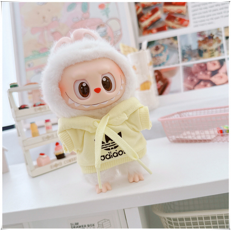 labubu ベビー服 Labubu 第一世代第二世代第三世代 10 センチメートル綿人形黒と白グレートレンディなスウェットシャツパーカーパンツ|undefined