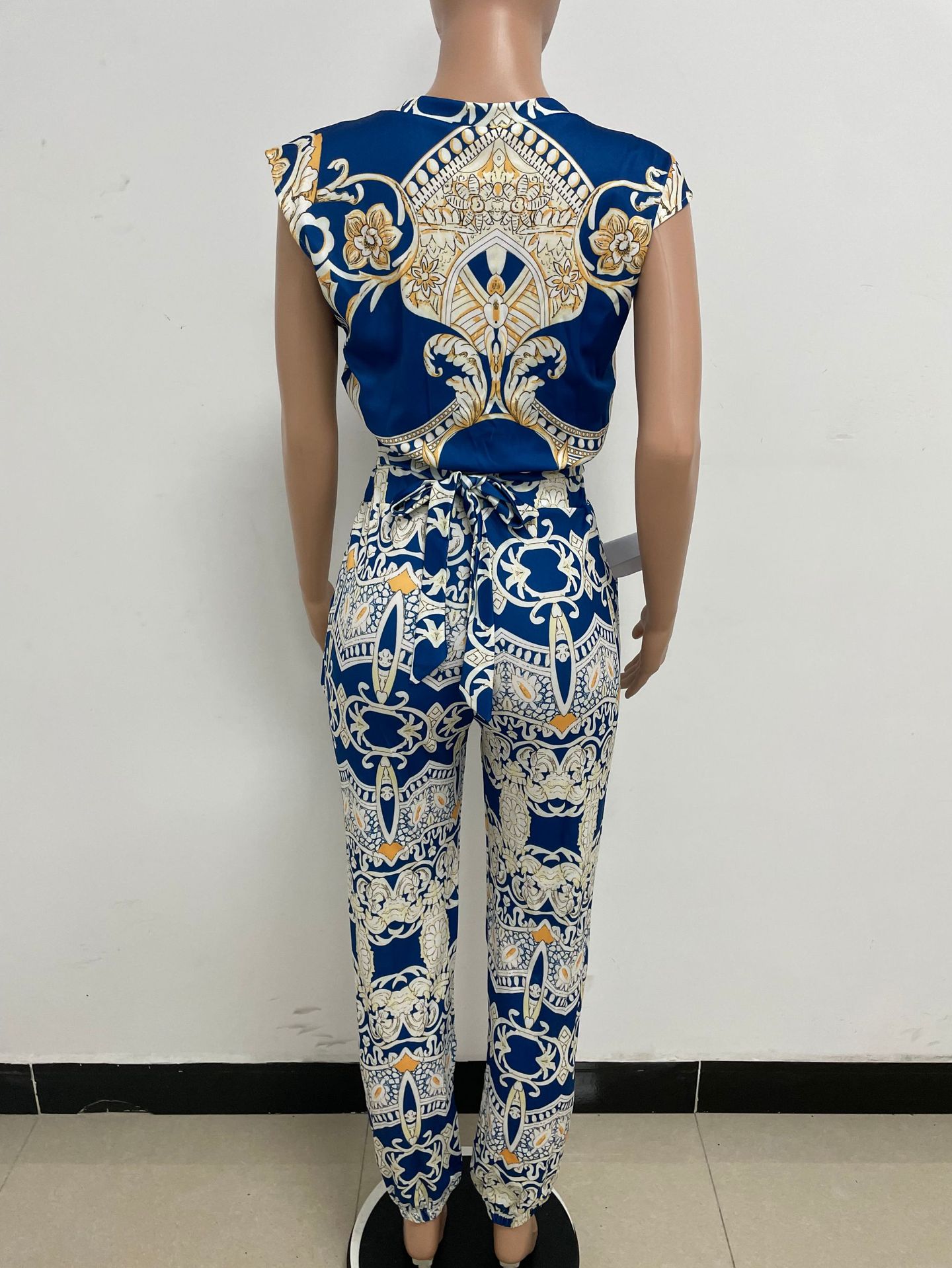 350g Weight Sleeveless Sleeve Length Spandex, Polyester Fabric Type Pant Co-ord Set Sets Type 2 Pieces Set Quantity Daily Occasion Round Neck Neckline Slim Fit Type Printing Pattern Summer Season Women's Gender Vacation Style Daily Women's Vacation Printing Spandex Polyester Pant Co-ord Set Pants Sets 18
