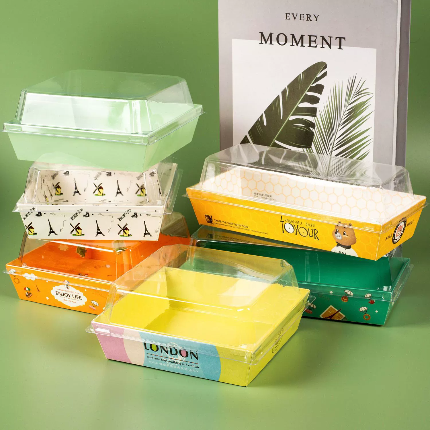 Коробка для упаковки мясной нити, морских гребешков, яичного желтка, кондитерских изделий, сэндвичей, рулона полотенца, снежного пирожного, блинов, торта, прямоугольная коробка.