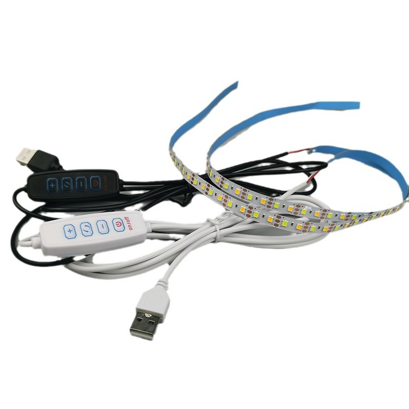 Tira de luces LED de 5v para pintura de luz, con tres colores de atenuación, 120 LED, interruptor de atenuación continua, ideal para manualidades, regalos, embalaje y decoración.