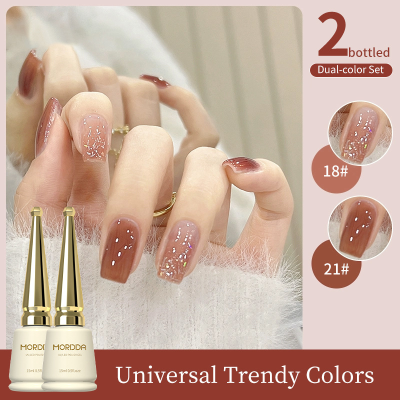 2025 nuevo traje especial de salón de manicura de color popular de color blanco mágico de champán de platino