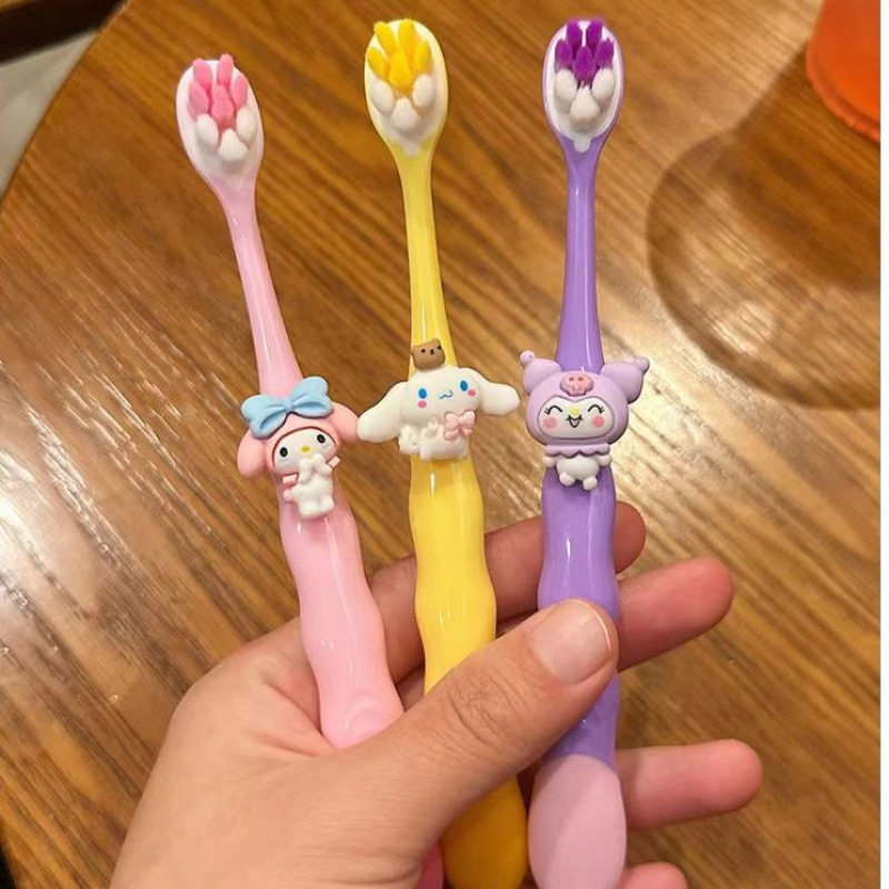 Sanrio Kidsren's Soft-Bristle Toothbrush 6 to 12 and a Half Years Old and Above Small Head Melody Cool Kuromi Kidsren Boys and Girls