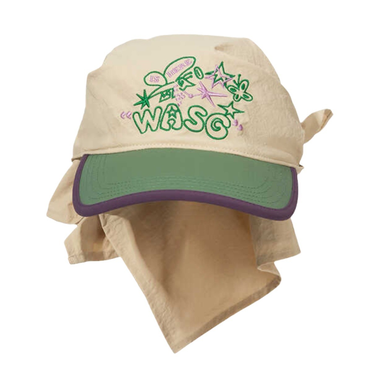 Summer Power Protection, Sunscreen, Sunshade Hat, Unique Design, Colored Tie Headband, Embroidered Street Skateboarding,_voghion.com
