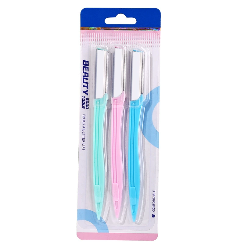 Eyebrow Razor Set, Foldable Handle with Protective Cover, Multi-Color Bulk Pack