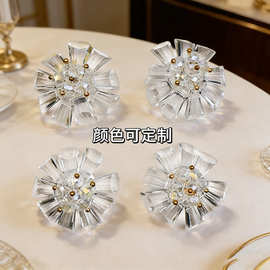 简约编织管珠水晶花朵 diy百搭包包发饰服饰衣帽鞋花装饰辅料配件