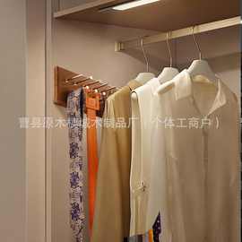 实木腰带收纳架墙壁挂钩领带整理架创意木质壁挂式领结展示架
