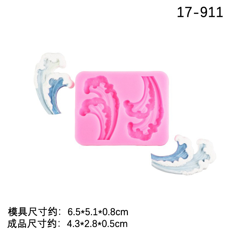 4 Internet celebridad forma de onda pastel de onda Fondant chocolate postre Mesa decoración para hornear molde epoxi aromaterapia pieza