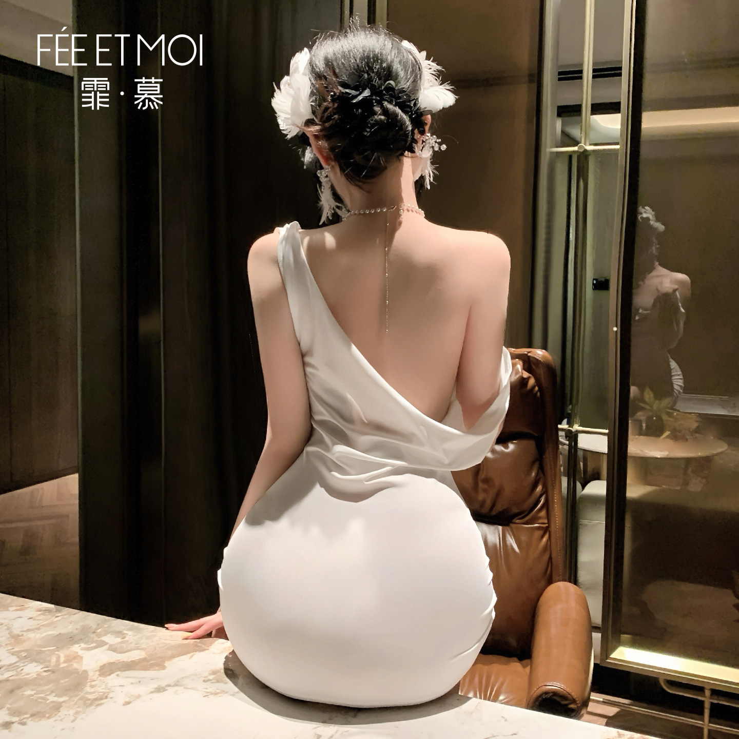Admiración de Venus misteriosa collar de pecho abierto bolsas de cuello sexy desnudo de espalda coqueteo conjunto de ropa interior sexy 7887 image 3