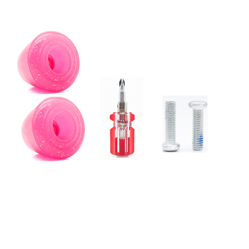 Patines doble fila de ruedas de patines de cuatro ruedas PU resistente al desgaste cabeza de freno patines de patinaje sobre ruedas Accesorios