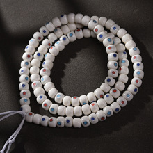 DIY半成品骆驼骨108颗佛珠串珠素珠老铜万字多宝镶嵌牦牛骨桶珠