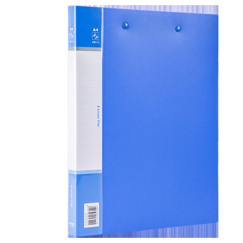 Deli Double Power Clip A4 Carpeta de archivo Carpeta de calendario de oficina Carpeta de papel de estudiante Folleto de datos 5342 Azul