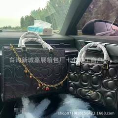 外贸女包2025新款个性设计纯色压痕流行字母托特斜挎包bags手提包