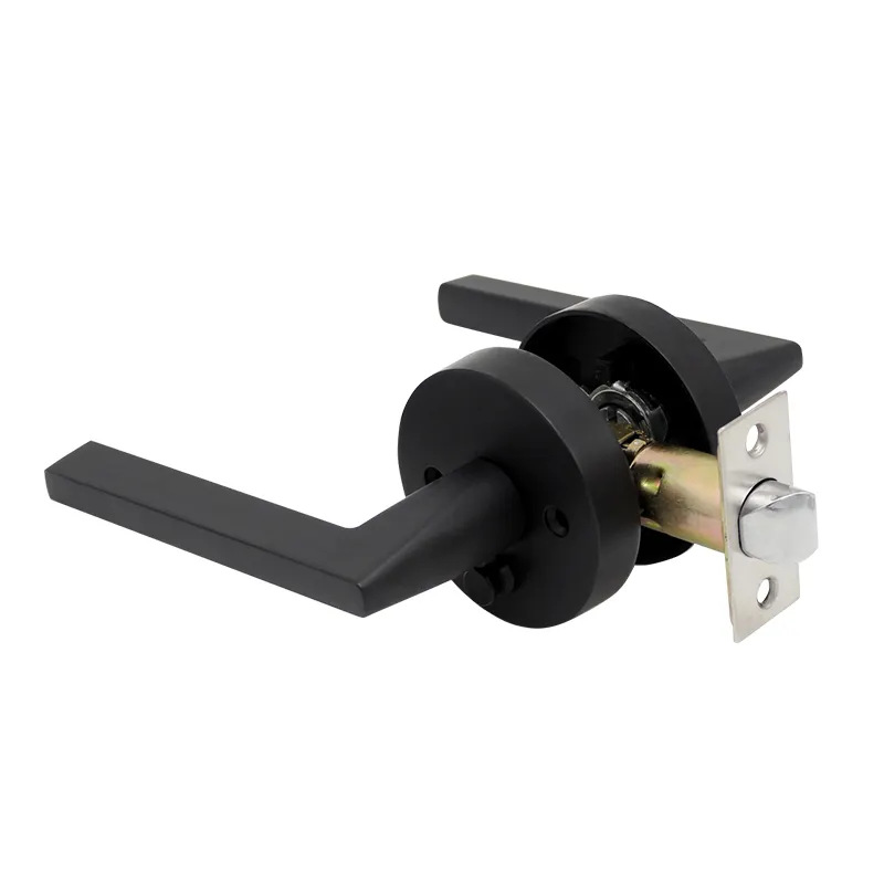 Cerradura de puerta de baño americana personalizada Cerradura de manillar de una sola lengua para baño Cerradura de puerta de tres postes para baño de hotel en casa
