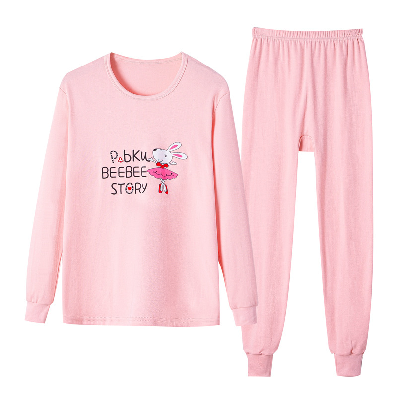 Ropa de otoño para jóvenes pantalones largos traje para niños y niñas niños medianos y grandes suéter de algodón suéter pantalones de algodón traje de ropa interior térmica