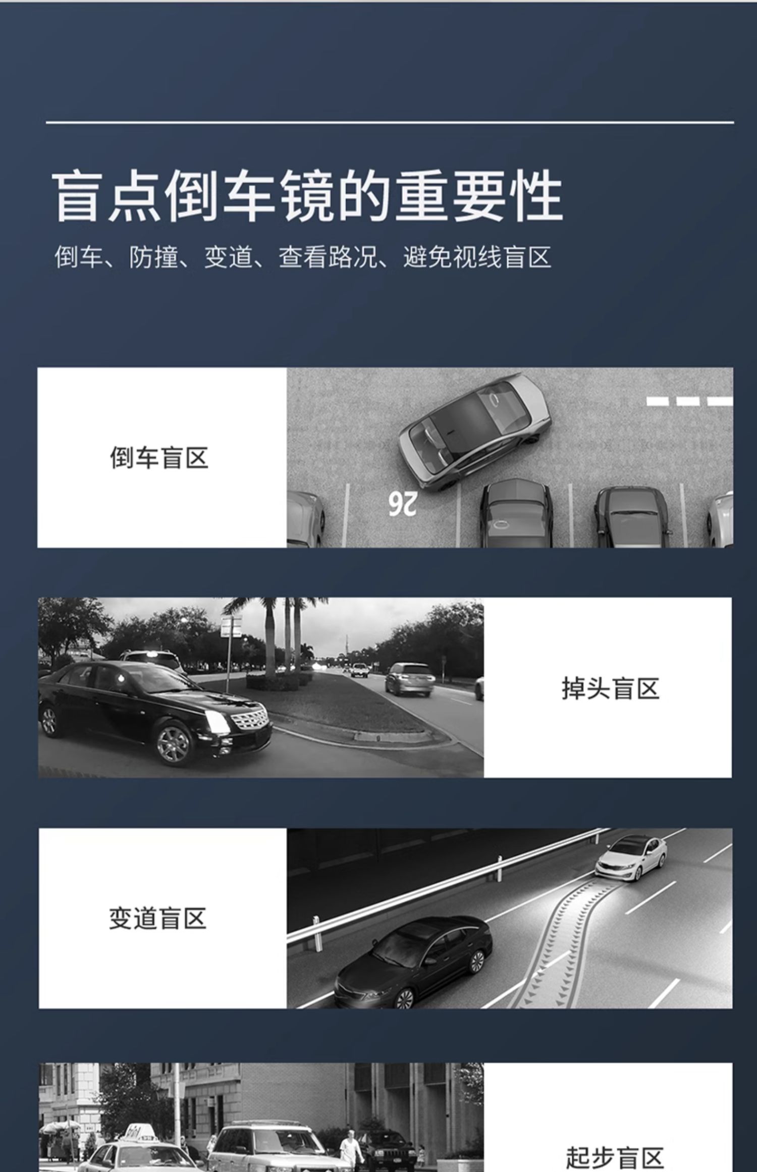 Beisi rearview mirror small round mirror reversing blind area car auxiliary mirror 360 degree ultra-clear multifunctional mirror rainproof