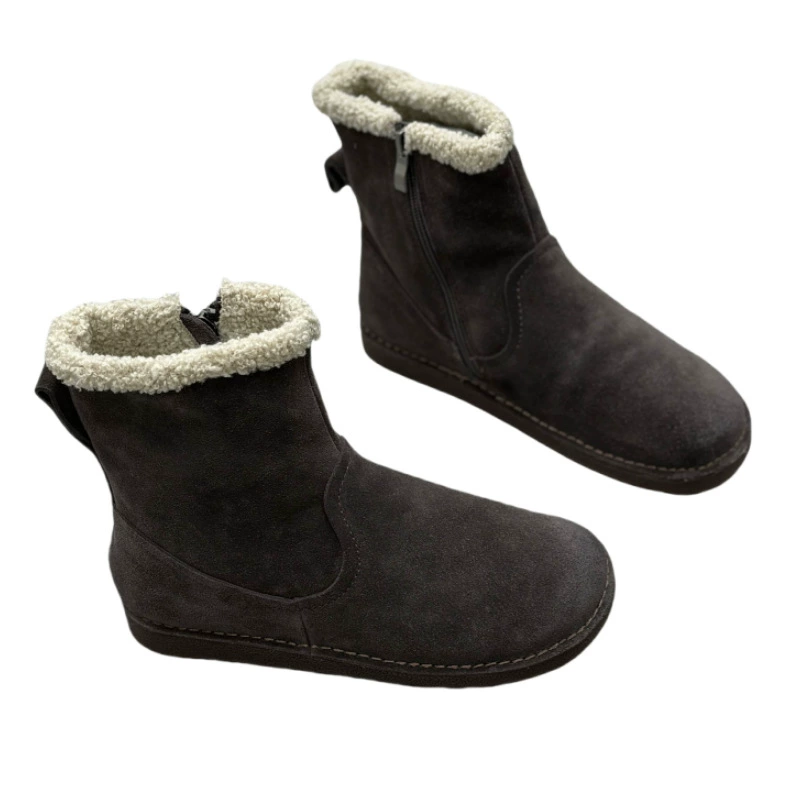 Winter retro warm low boots, genuine leather