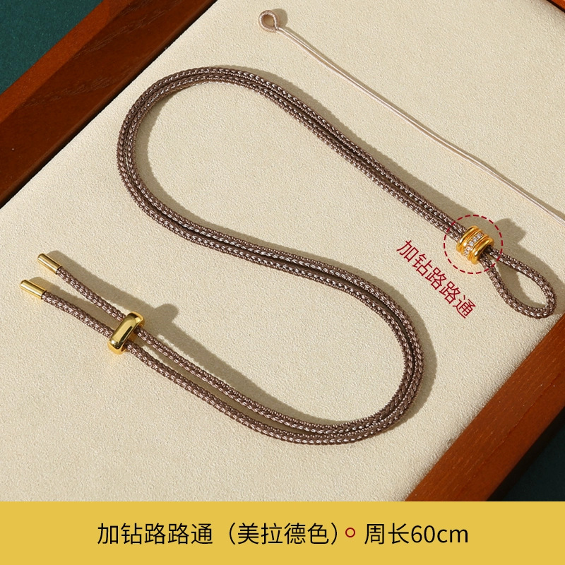 Laopou con colgante de oro cuerda tejida a mano brújula de ocho tesoros cuerda de colgante de jade de seguridad cuerda de grasa