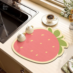 Cartoon irregular countertop absorbent quick-drying pad restaurant bowls and plates diatom mud insulation pad kitchen countertop drain pad