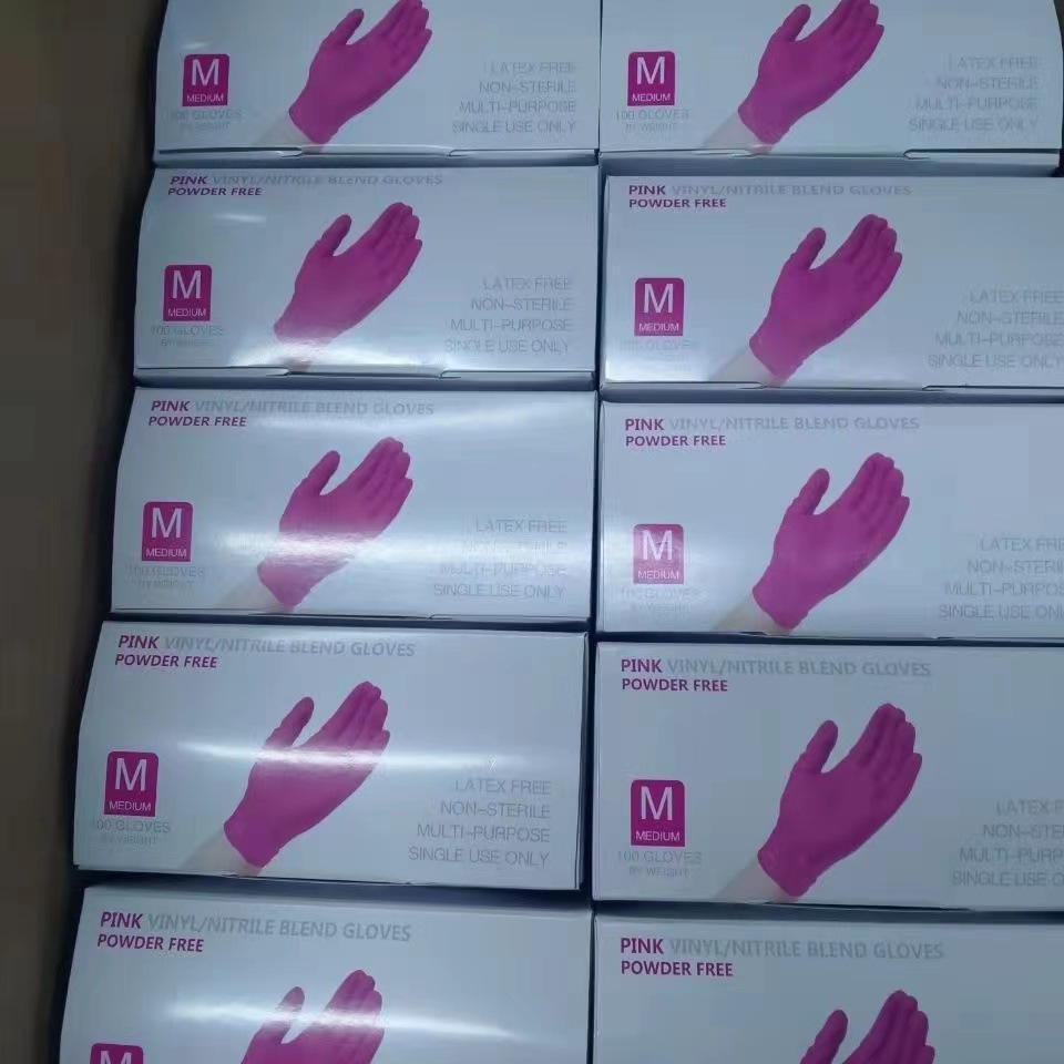 100 desechables guantes de nitrilo rosa de látex de caucho elástico guantes de trabajo de belleza guantes de peluquería al por mayor