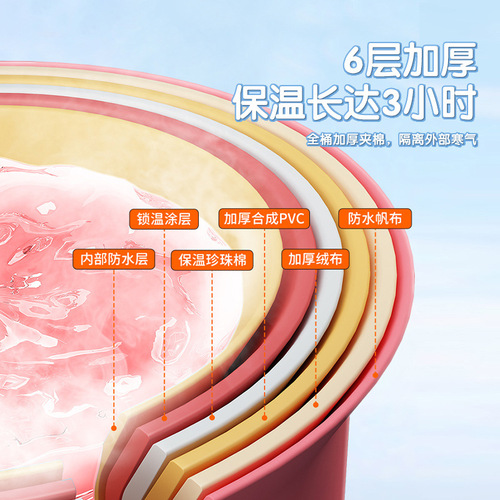 Folding bath bucket for adults, children's household full body bath bucket, bathtub, bath bucket, bath bucket, adult artifact