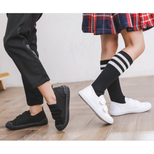 Pure black canvas shoes for students, sports canvas shoes, canvas shoes for kindergarten boys' formal wear, performance shoes, small black shoes