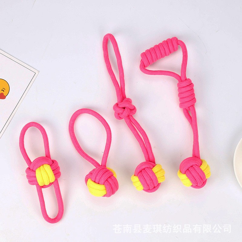 Cuerdas de algodón para mascotas juego de juguetes de bola trenzada molares resistentes a la mordida fondo Teddyco dientes de pelo para perros juguetes para mascotas