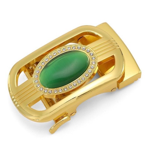 Automatic Nephrite Jade Belt Buckle with 3.5MM Water Diamond Embellishment, Single-Sided Pants Belt Buckle, Live Stream Supply Source