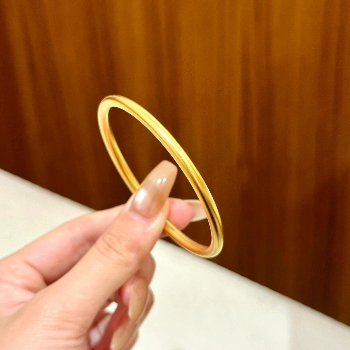Настоящее золото 24K, вакуумное электропокрытие с высокой стойкостью цвета, традиционный метод, браслет 4 мм, цельное кольцо для женщин, женское украшение из золота