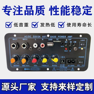 跨境 厂家10寸12V24V220V车载带混响功放直供数字插卡蓝牙功放板