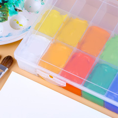 中盛畫材 大容量 透明調色盒24格36格48格水粉顏料盒調色盒收納盒