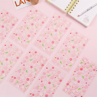 日式浪漫樱花唯美花瓣粉色少女心贴纸 DIY手账装饰儿童批发不干胶